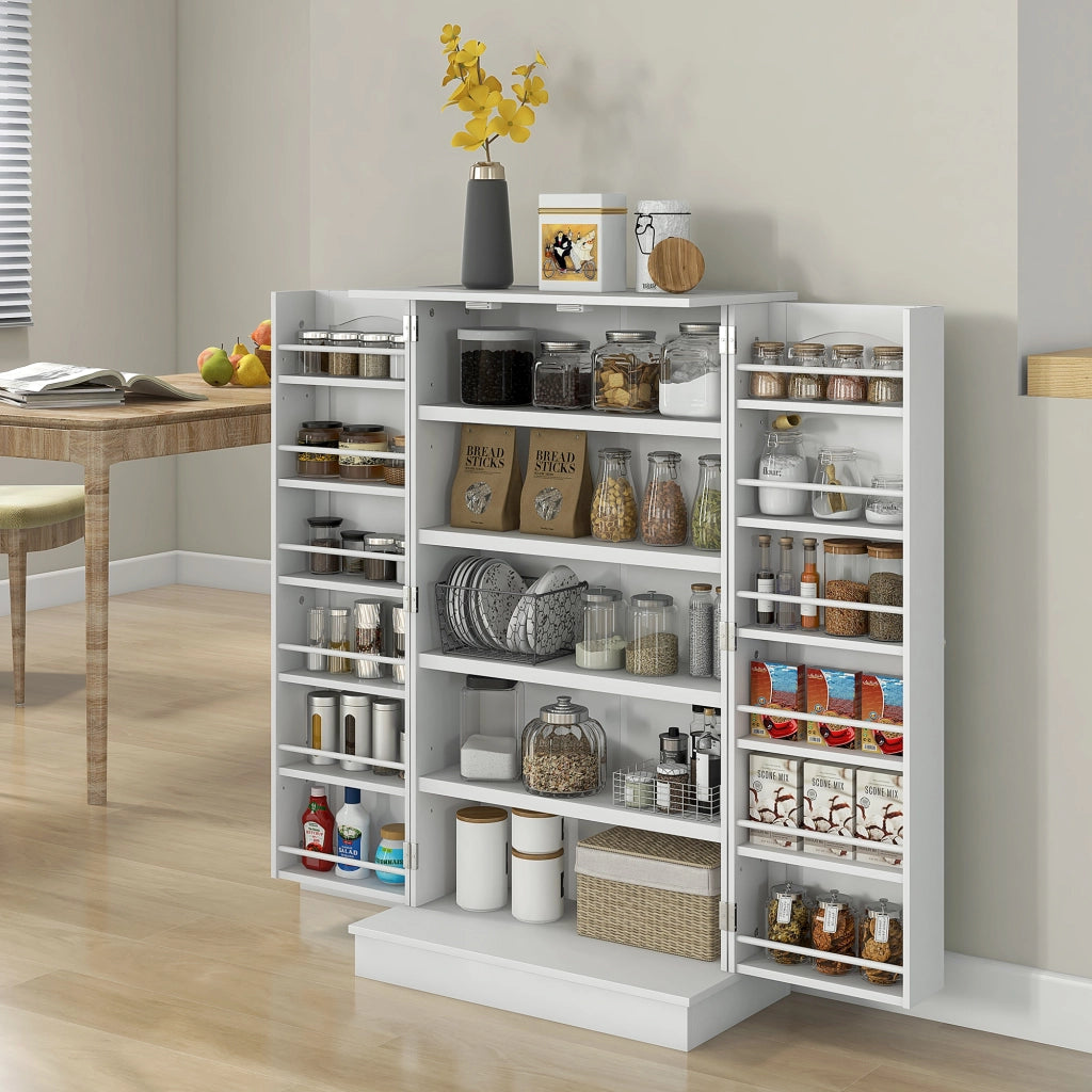 Armadio da Cucina con Ante e Ripiani ¨C Zephmum ¨C Bianco 60x30x104 cm