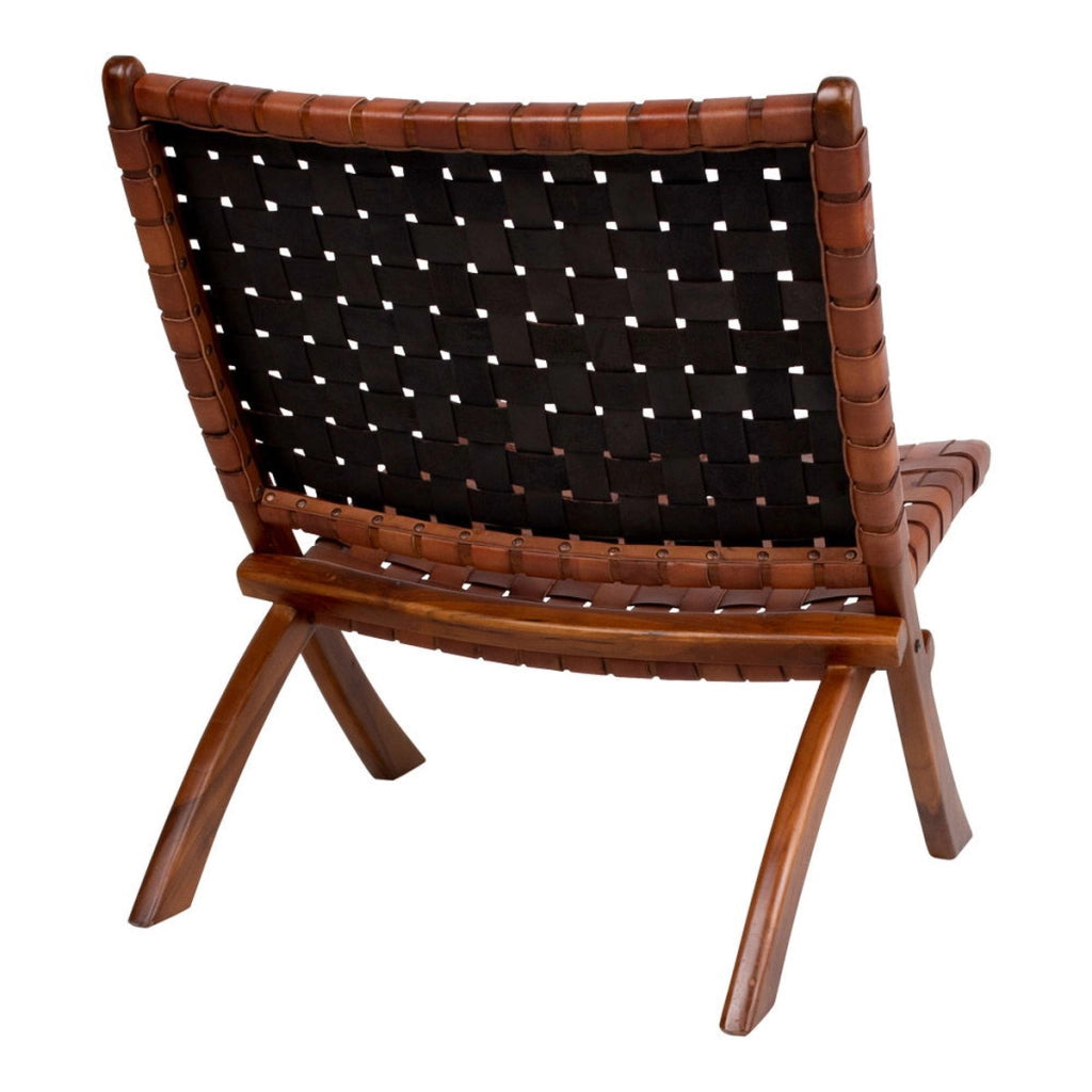 Poltrona Pieghevole Perugia, Marrone, Pelle, 74x66x73 cm