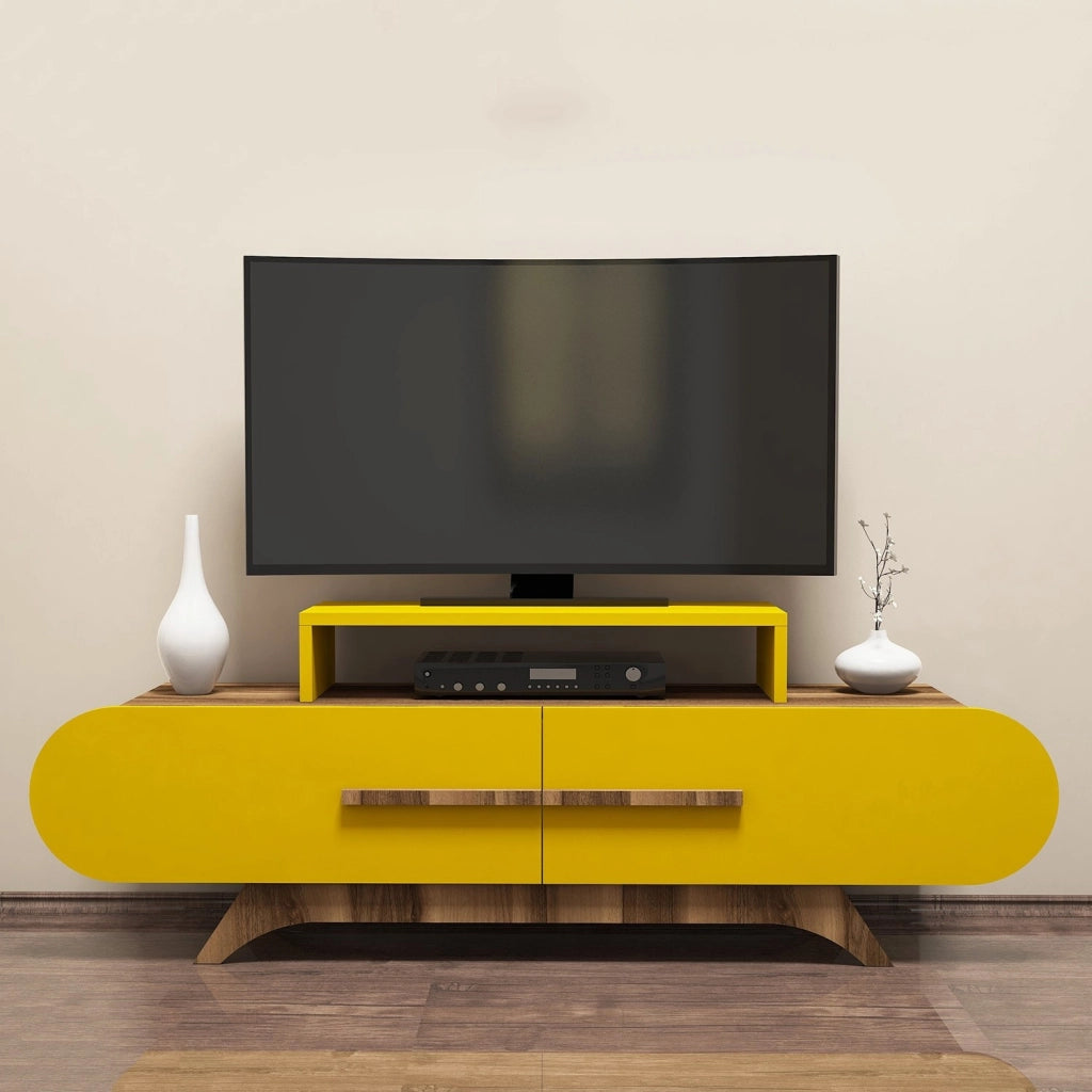 Mobile TV in legno "Rose" - 145 x 36 x 49 cm - Noce giallo