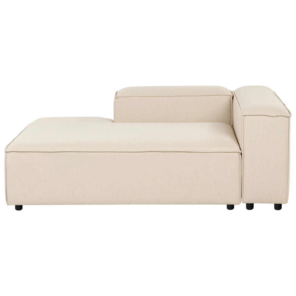 Chaise longue moderna tessuto beige Gambe nere Rivestimento in corda Soggiorno moderno