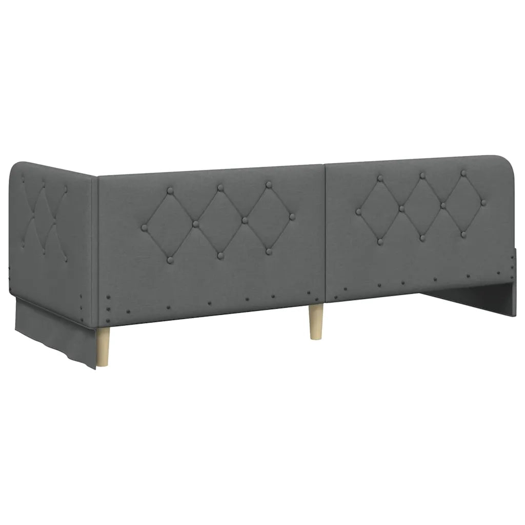 Cornice del letto ad angolo Grigio scuro 80 x 200 cm Tessuto 3394030