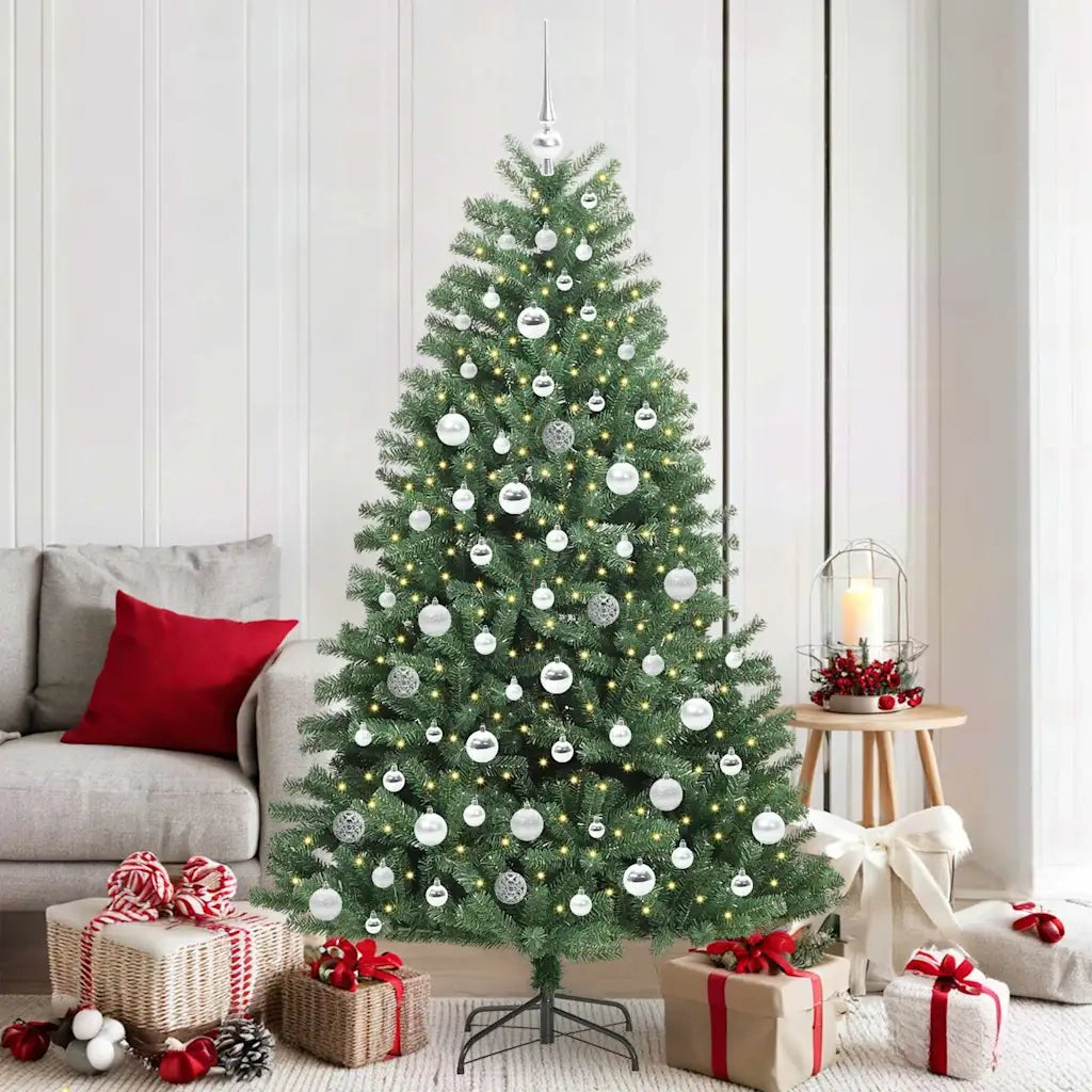 Albero di Natale Artificiale con Rami Pieghevoli Verde 180 cm 3395492