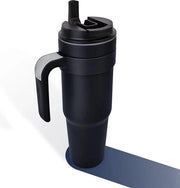 Tazza da Caffè da Viaggio - 1200 ml - con coperchio e manico - tazza isolata impermeabile - nero