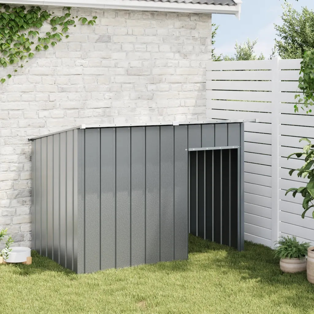 Casetta Cani con Tetto Antracite 153x91x110 cm Acciaio Zincato 172572