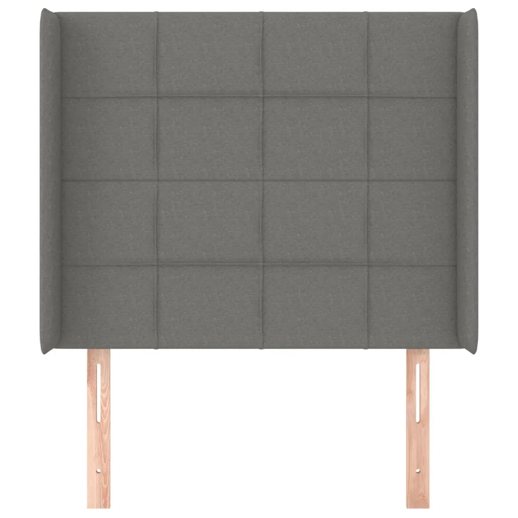 Testiera ad Orecchio Grigio Scuro 83x16x118/128 cm in Tessuto 3119555