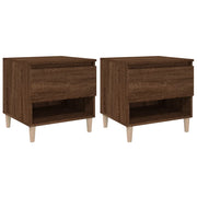 Set di 2 Comodini | Armadio da Notte | Mobiletto da notte Rovere Marrone 50x46x50 cm in Legno Multistrato