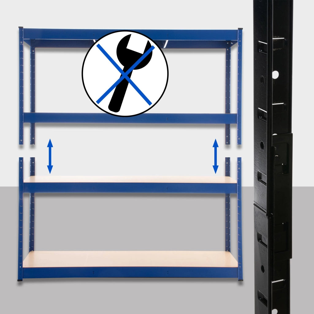 Scaffale senza viti 160x60x180 cm blu