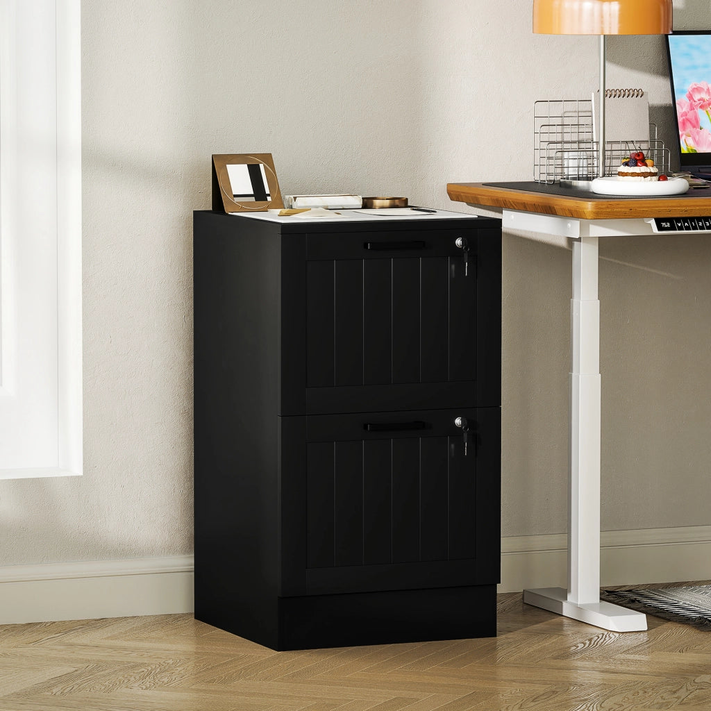 Scrivania con cassettiera ¨C zephmum ¨C 40x40x71 cm, nero