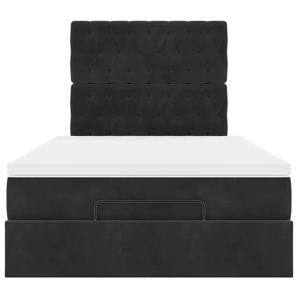 Struttura Letto Pouf con Materassi Nero 120x190 cm Velluto 3313531