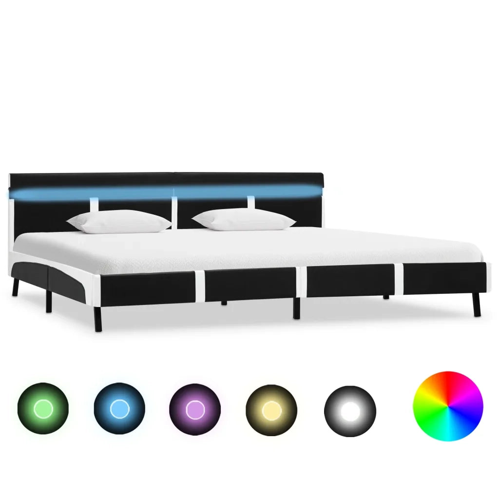 Giroletto con LED Nero in Similpelle 180x200 cm cod mxl 70701