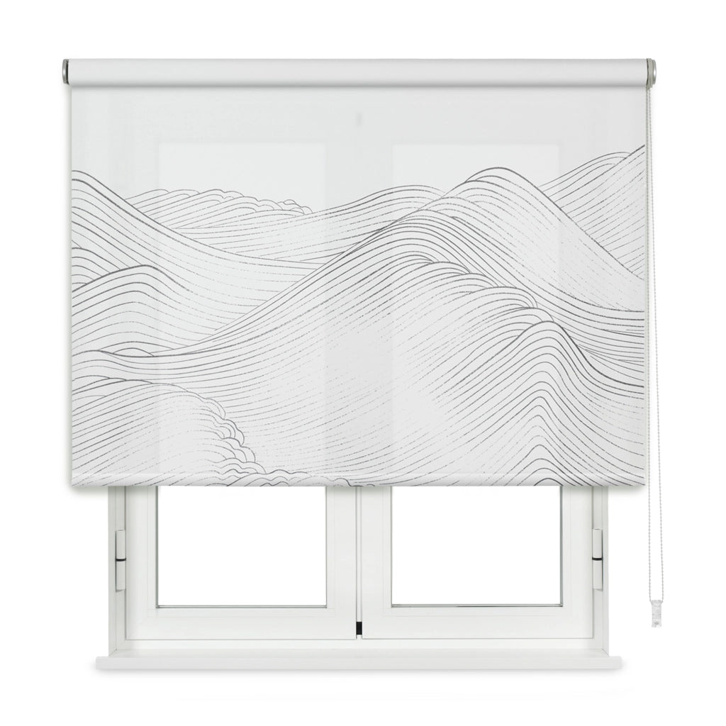 VIEWTEX Tenda a rullo Traslucida Waves Bianco 90 X 250cm - Made in Europe - 5 anni di garanzia
