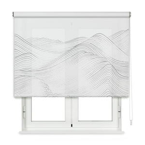 VIEWTEX Tenda a rullo Traslucida Waves Bianco 90 X 250cm - Made in Europe - 5 anni di garanzia