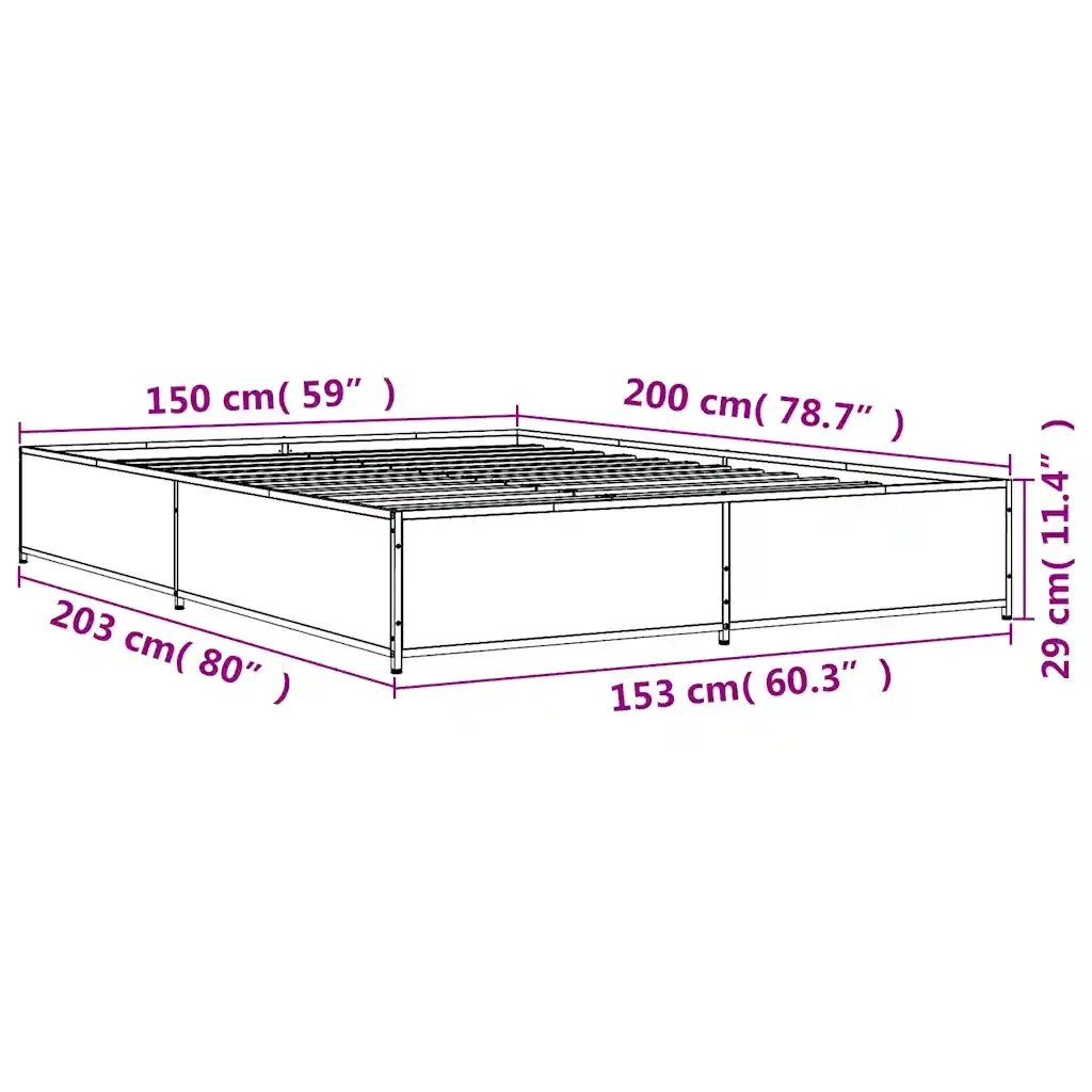 Giroletto Grigio Sonoma 150x200 cm in Legno Multistrato Metallo