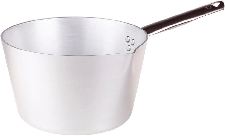 Casseruola Conica Professionale in Alluminio con Becco e Manico in Acciaio 16 x 8,5 cm