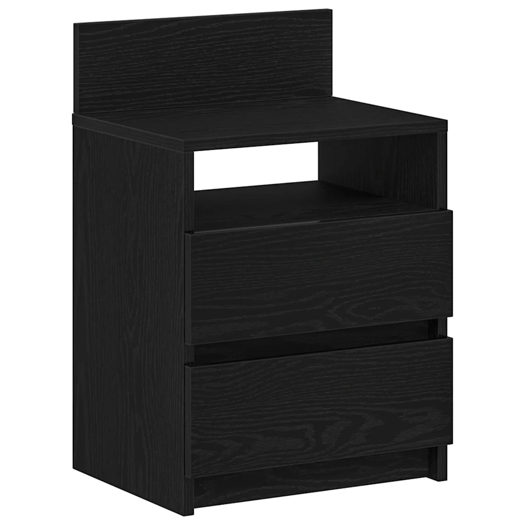 Comodino con 2 Cassetti Nero 40x33x60 cm 858562