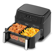 Friggitrice ad aria XXL 10,5L 2600W con doppia cottura Smart Finish e Match Cook, finestra e display touch, per cucina senza olio - Sogo
