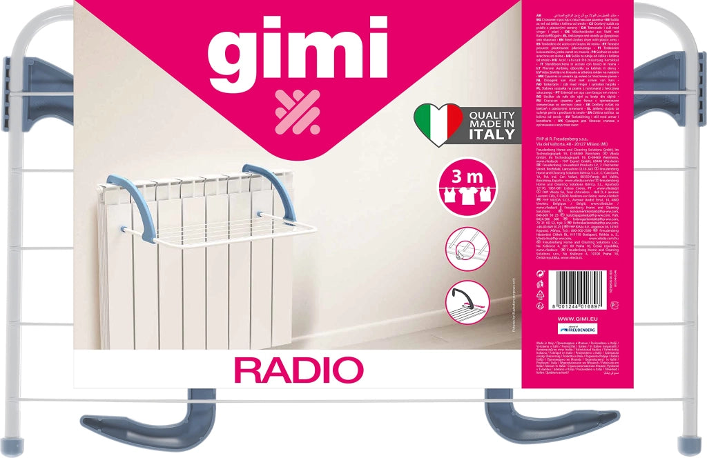 Stendibiancheria Radio da Termosifone 3 Metri Acciaio Bracci Resina