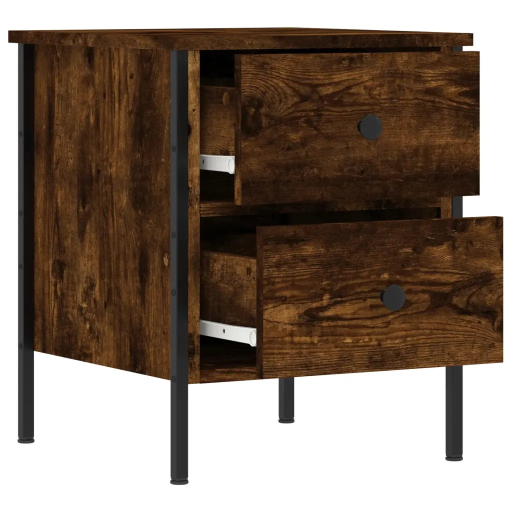 Comodino-Tavolino da notte Rovere Fumo 40x42x50 cm Legno Multistrato 513355