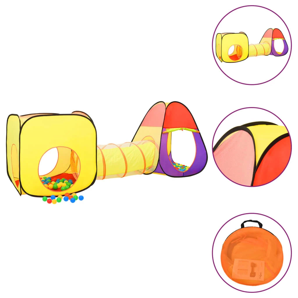 Tenda da gioco per bambini con 250 palline 255 x 80 x 100 cm multicolore 02_0005120