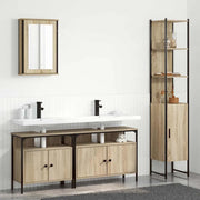 Set di mobili per il bagno con lo scaffale 4 pcs Rovere Sonoma