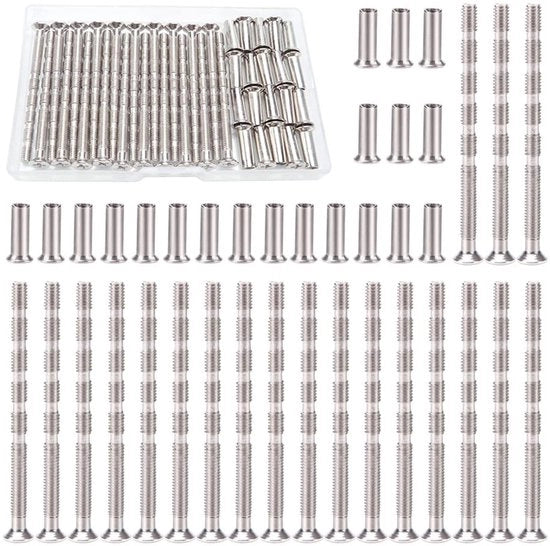 Viti di unione 20 pezzi - Acciaio verniciato - Viti a molla - Viti di serraggio - Materiale di alta qualità - Lunghezza 60 mm - Viti per porte