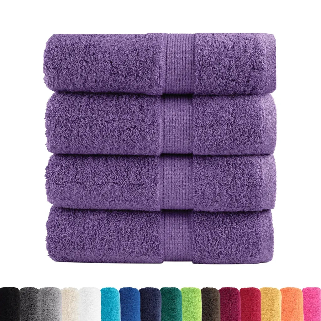 Asciugamani per Ospiti SOLUND 4 pz Viola 30x50 cm 600 g/m² 137351