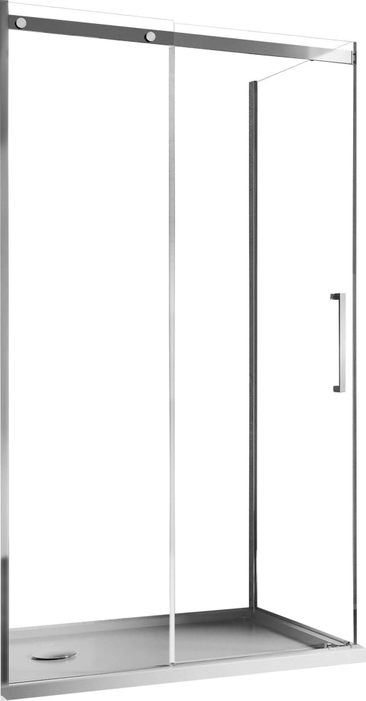 Box Doccia Angolare 90x100 cm 1 Anta Scorrevole in Cristallo Trasparente 8mm H200 Fosterberg Horsens Sinistro