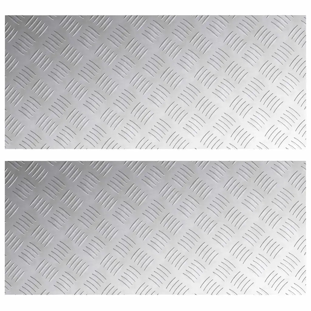 Gradini per Scale 2 pz | Tappetini per scale autoadesivi Argento 90 x 40 cm Alluminio
