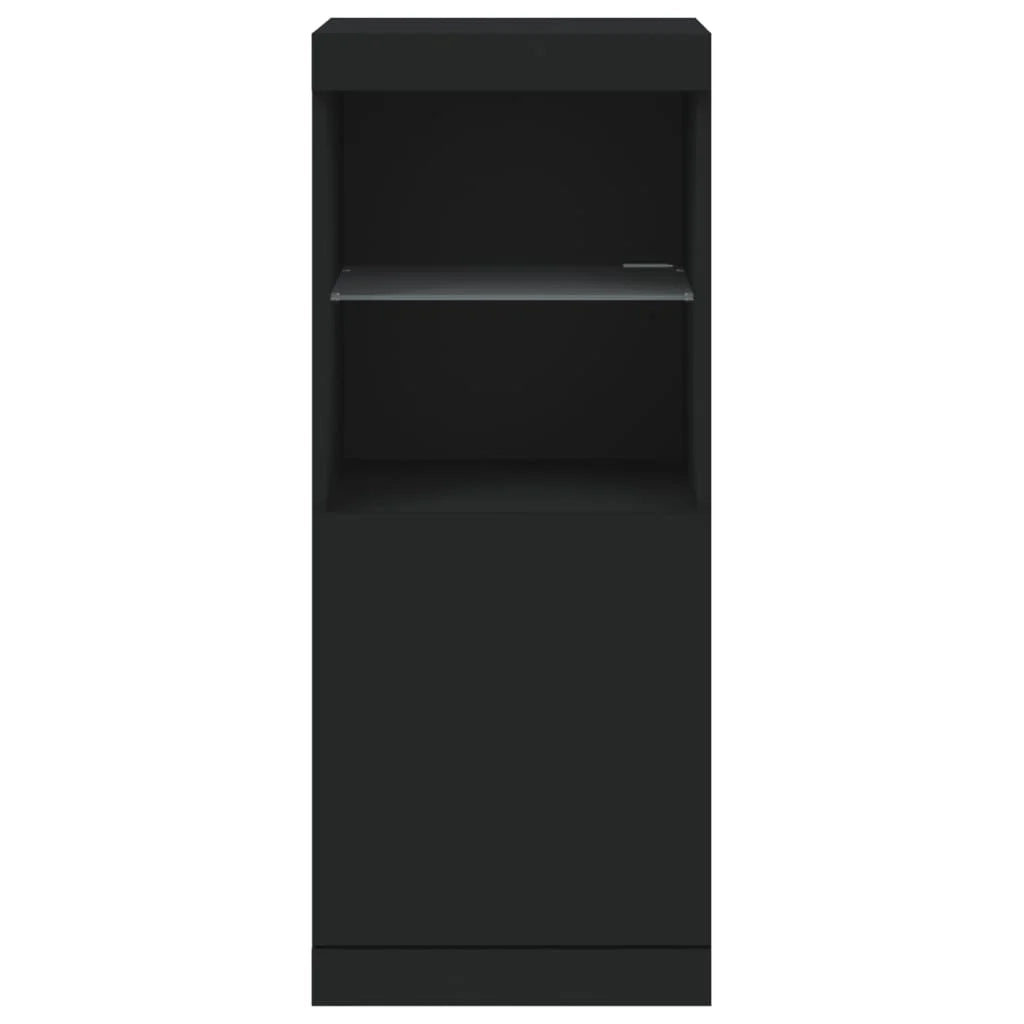 Buffet credenza cassettiera armadio mobile contenitore organizer per cucina soggiorno salotto con luci LED 41 x 37 x 100 cm nero 02_0030035