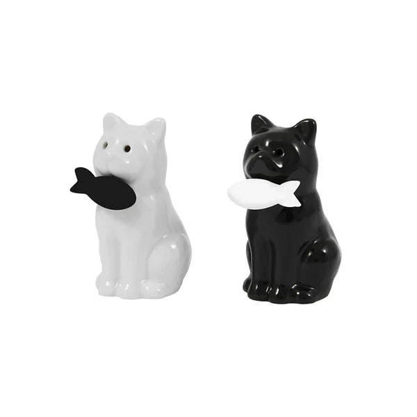 Set sale e pepe a forma di gatti