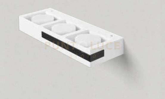VELIA applique a parete 3 luci attacco GX53 Nera 35,2cm h.5cm in gesso e alluminio