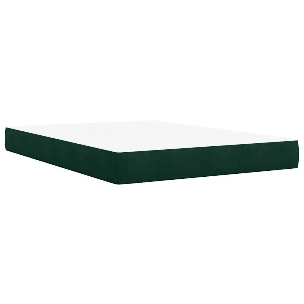 Giroletto a Molle con Materasso Verde Scuro 140x200 cm Velluto 3293239