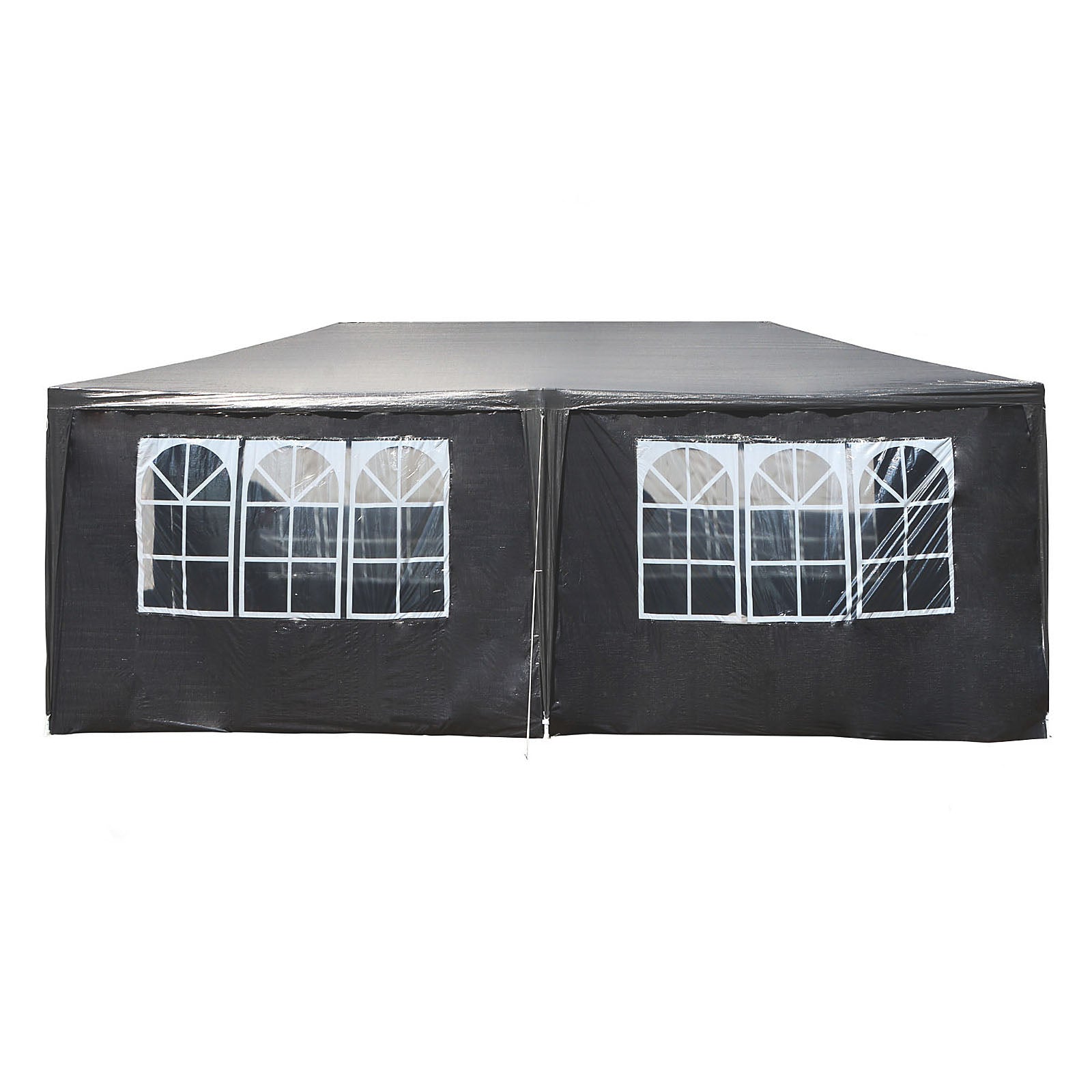 Toboli Gazebo 3 x 6 m in grigio con protezione UV 50+, tendone da giardino con pareti laterali avvolgibili, tenda da festa con finestre, ad esempio per terrazze e festival