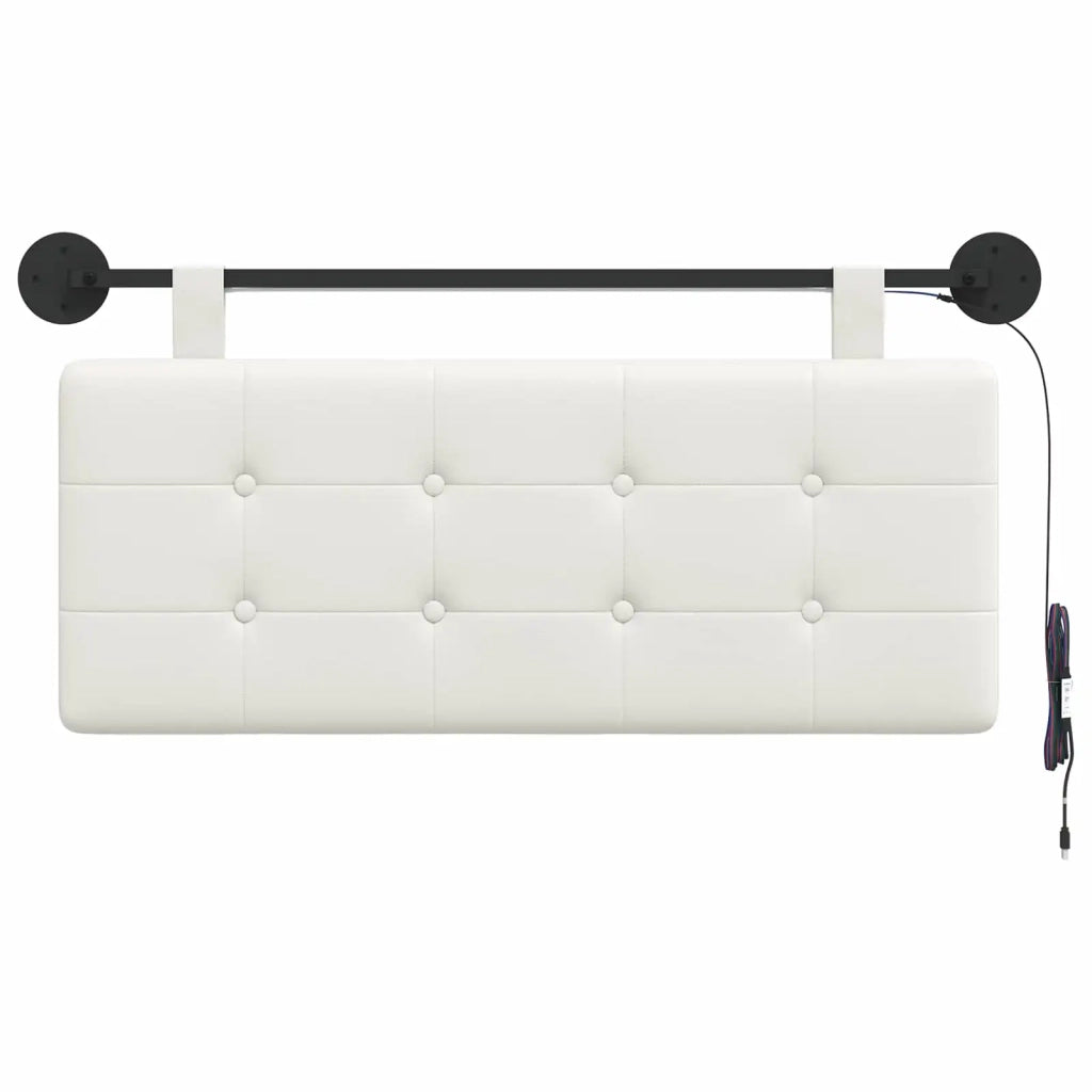 Testiera sospesa Con luce LED Bianco Similpelle