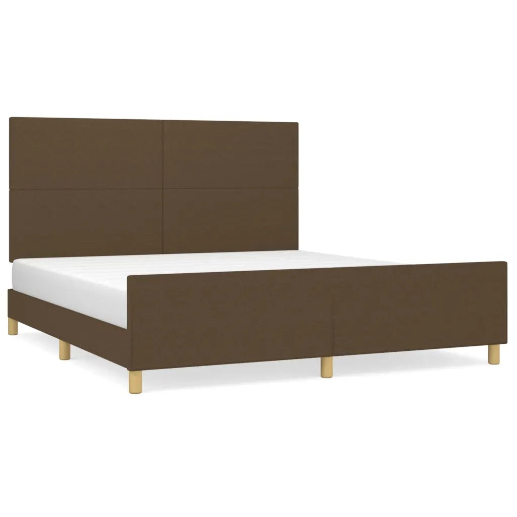 Giroletto senza Materasso Marrone Scuro 160x200 cm Tessuto