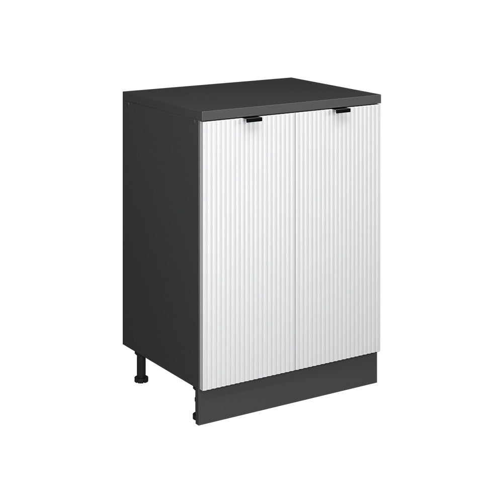 Mobile per mansarda Rion Ondulazione bianca/Antracite 60 x 83.8 cm senza inclinazione con 2 ante Vicco