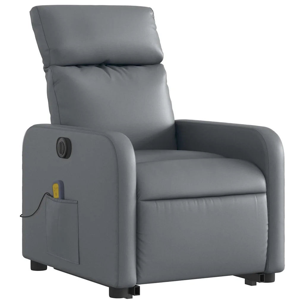 Poltrona Alzapersona Elettrica Reclinabile Grigio in Similpelle 3206773