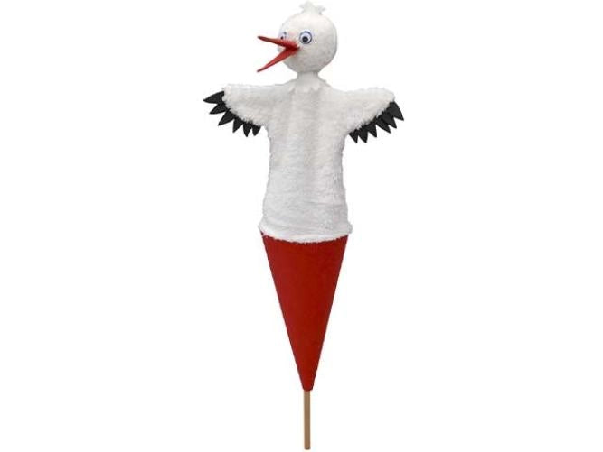 Bass & Bass - Pop up Hand Puppet Stork Bird - Made in Europe - Vintage Toy