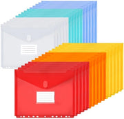 Confezione da 30 cartellini documentali A4, borse documentali A4, cartellini documentali impermeabili con 11 fori per l'organizzazione dei documenti, articoli da ufficio (6 colori)