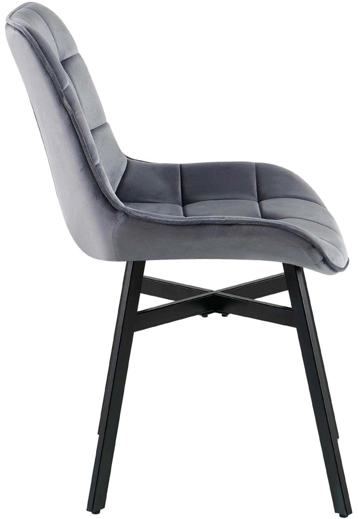 Sedia da Pranzo Colby grigio scuro,Velluto