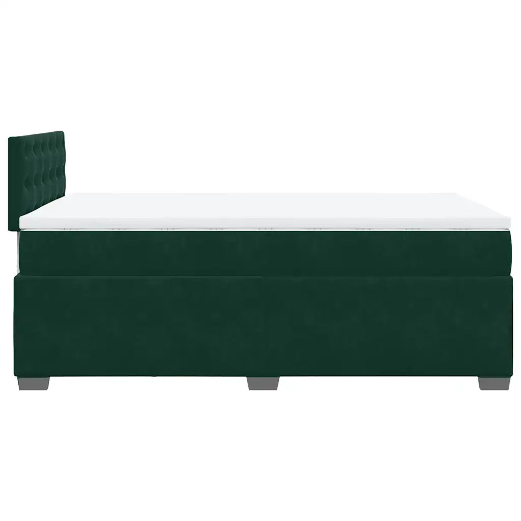 Giroletto a Molle con Materasso Verde Scuro 120x190 cm Velluto 3286273