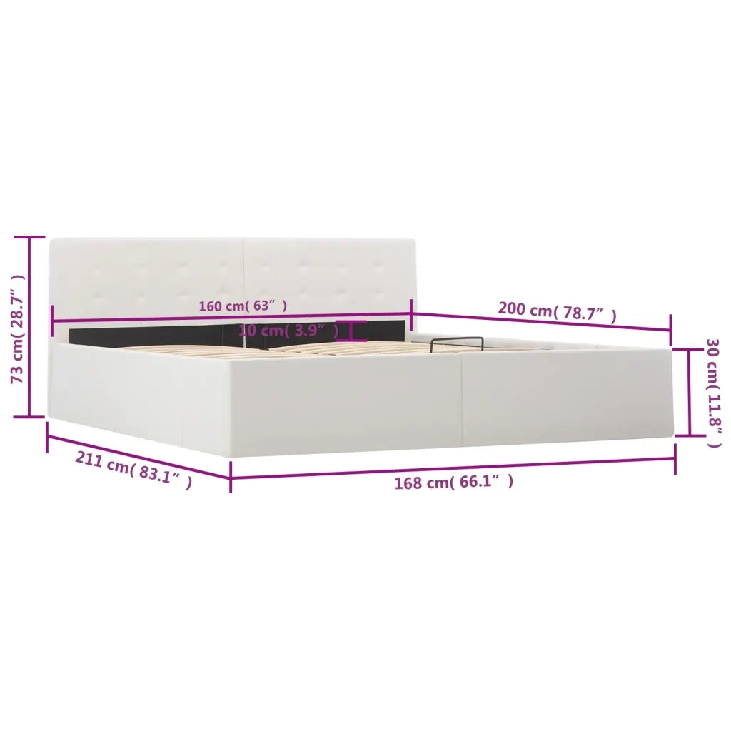 Giroletto con Contenitore Idraulico Bianco Similpelle 160x200 cm 285520