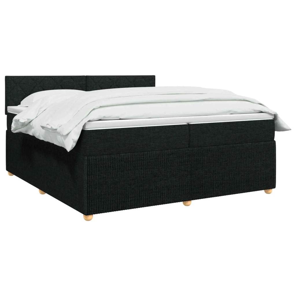 Letto box spring con materasso Nero 200 x 200 cm Tessuto 3451554