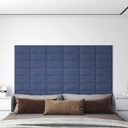 Testiera da Parete 12 pcs Blu 30 x 15 cm Tessuto 4008309
