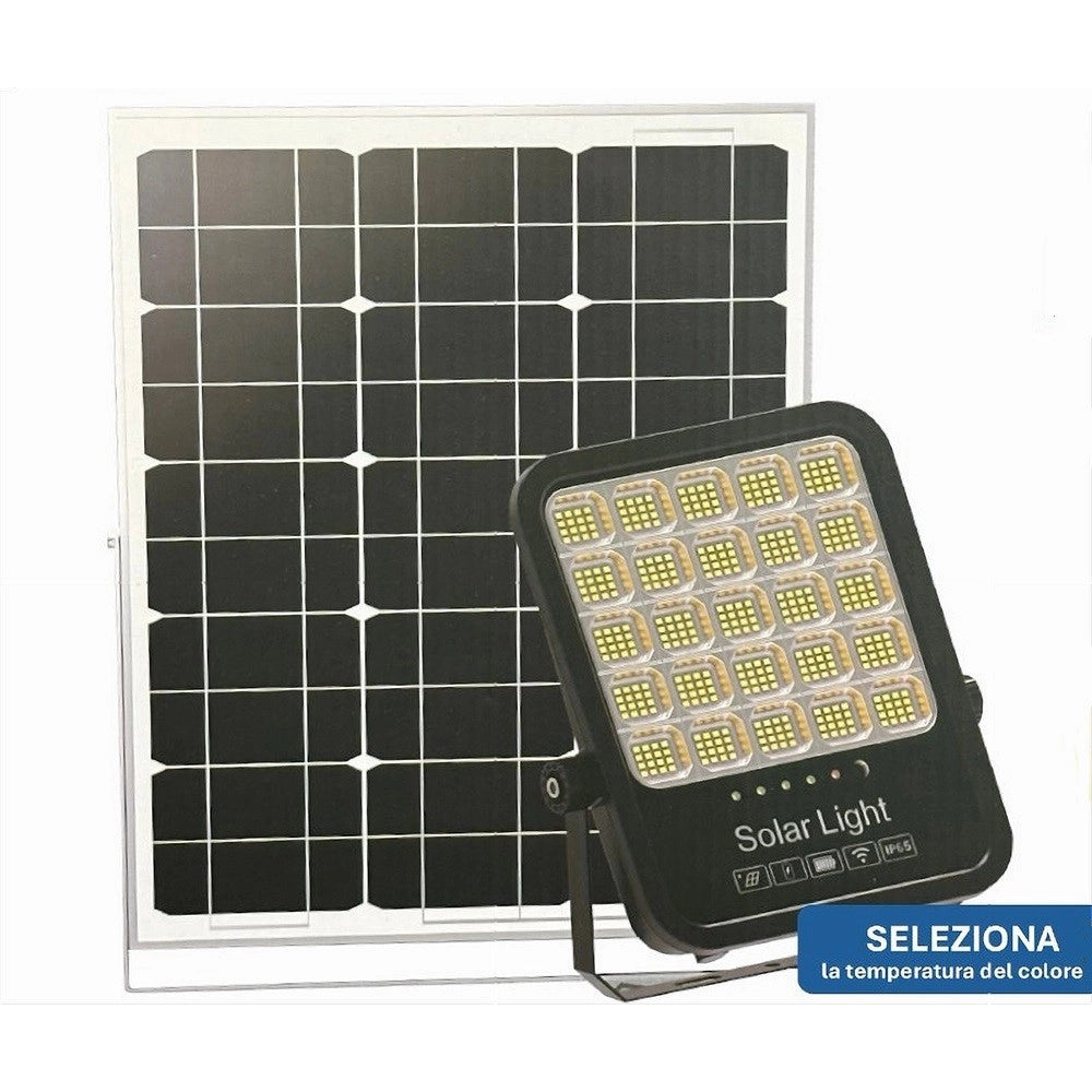 Trade Shop - Faro Led Proiettore 300w Ip65 Cct 3in1 Con Pannello Solare Telecomando Ry-300w-3c -