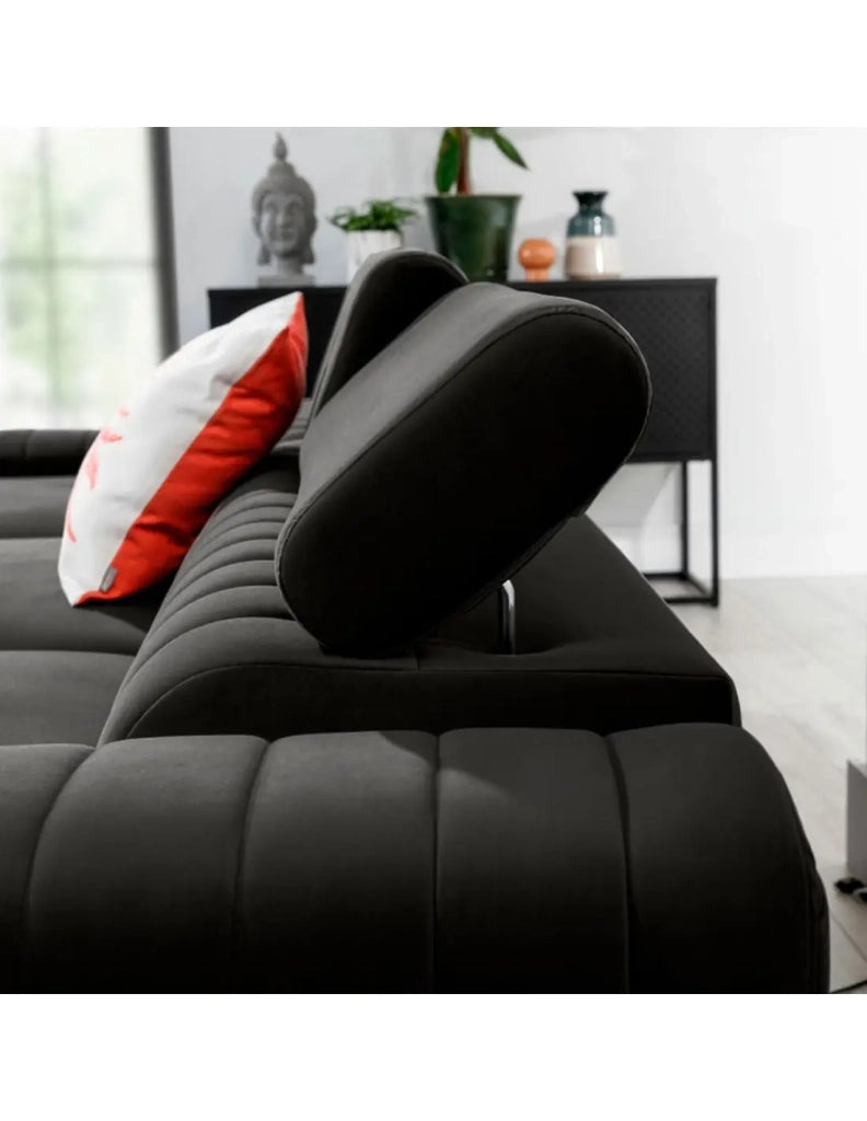 Divano angolare sinistro Grigio scuro convertibile 3 posti JAYSON grande comfort