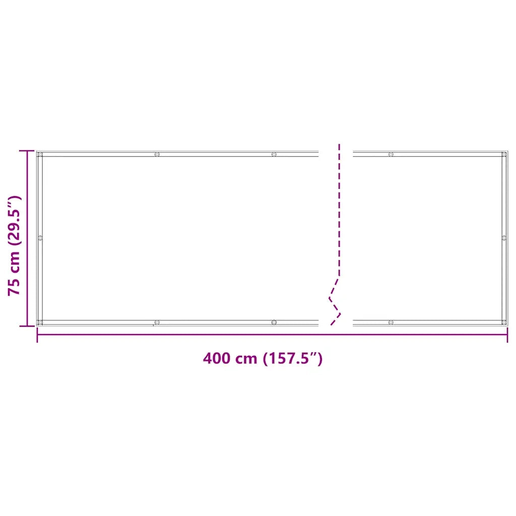 Paravento da Balcone-Pannello per balcone in Tessuto Oxford 75x400 cm Antracite