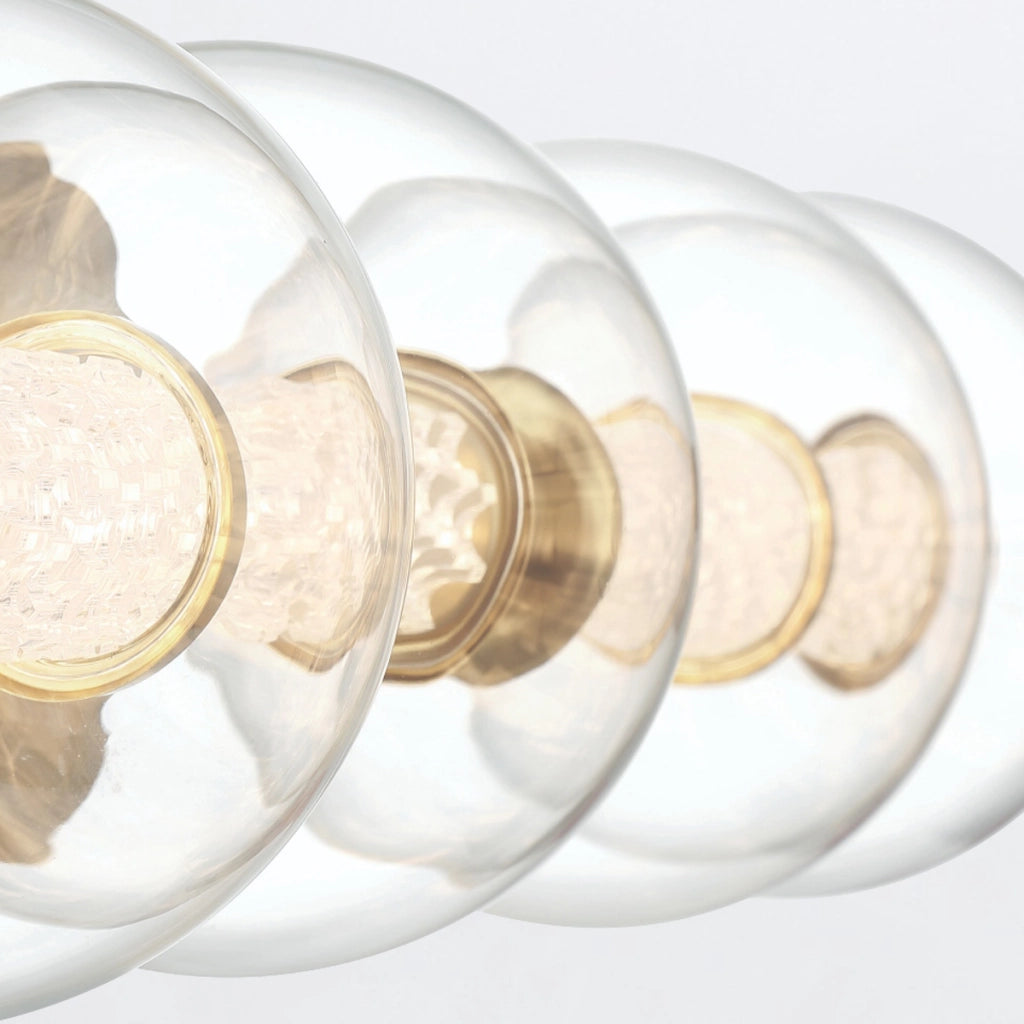Applique bagno ATOMO oro 4 sfere vetro LED 18,5W Quintiesse