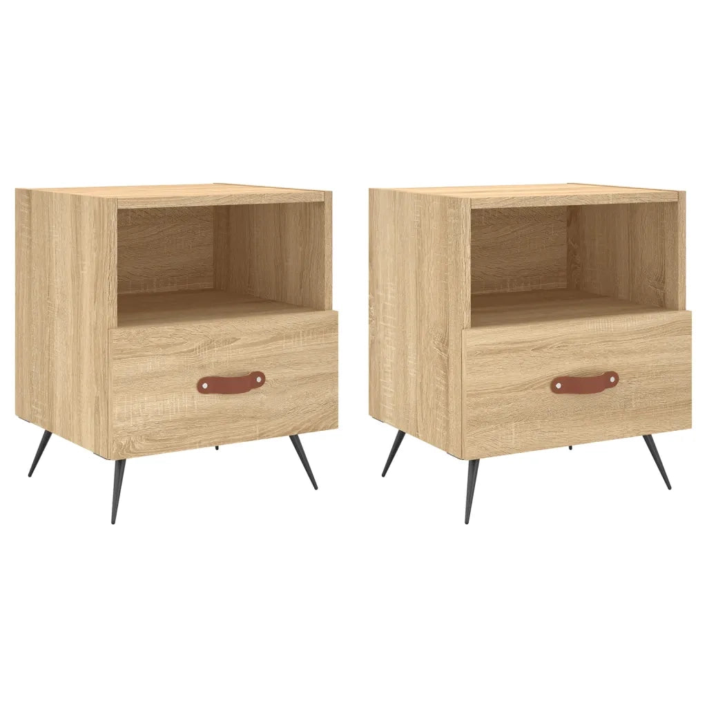 Comodini 2 pz Rovere Sonoma 40x35x47,5 cm in Legno Multistratocod mxl 80152