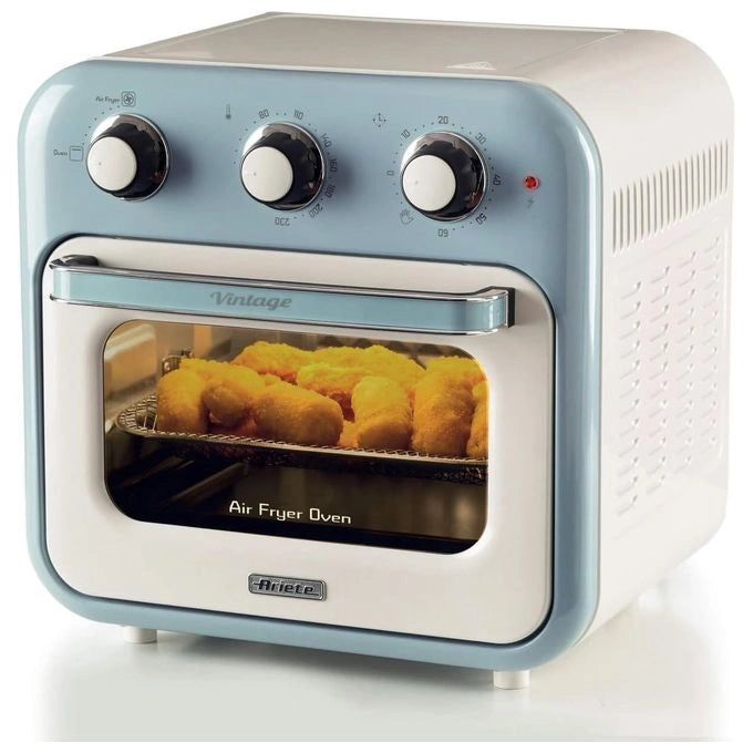 Ariete 4632 Friggitrice ad aria 2in1 Vintage 16 L 1400 W Timer 60 min Funzione Rotisserie colore Celeste